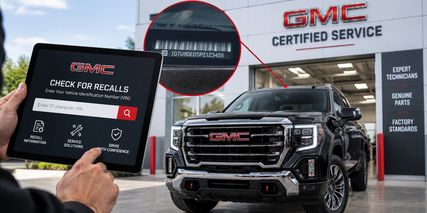 GMC vehicle recall information and VIN check