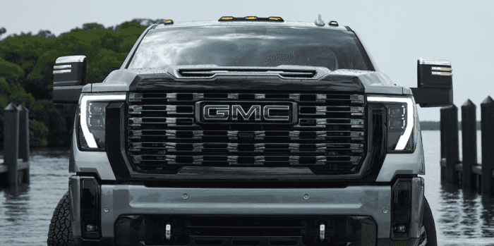 Gray 2025 GMC Sierra HD Grille.