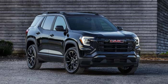 Black GMC terrain parked on road