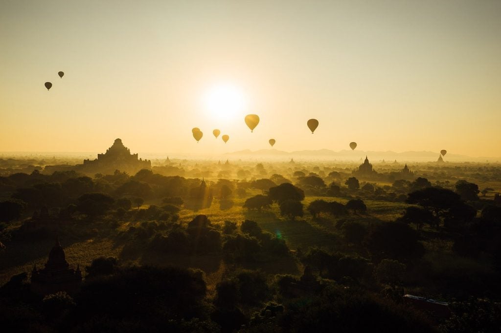 Hot air balloons.