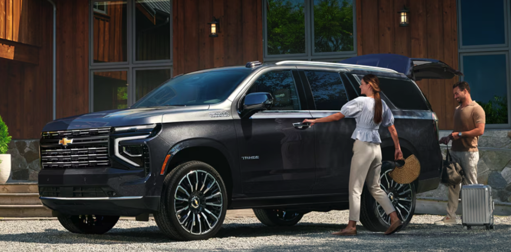 2026 Chevrolet Tahoe exterior driving through a family travel route