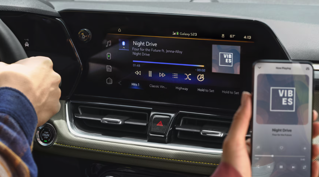 2026 Chevrolet Trailblazer infotainment screen and driver controls