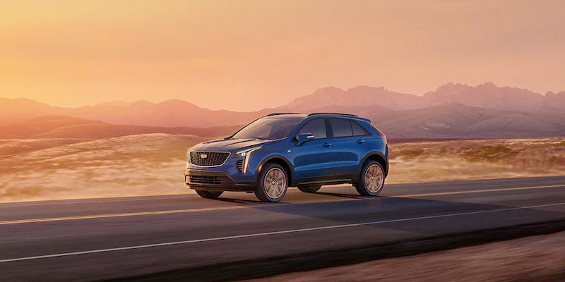 Cadillac XT4 driving on road