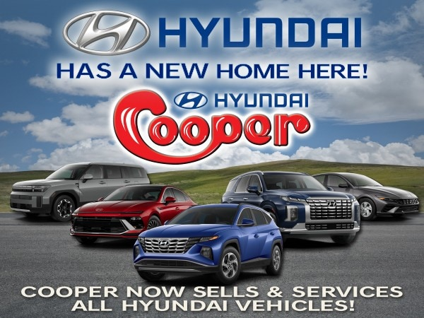 Cooper Hyundai advertisement featuring various vehicle models