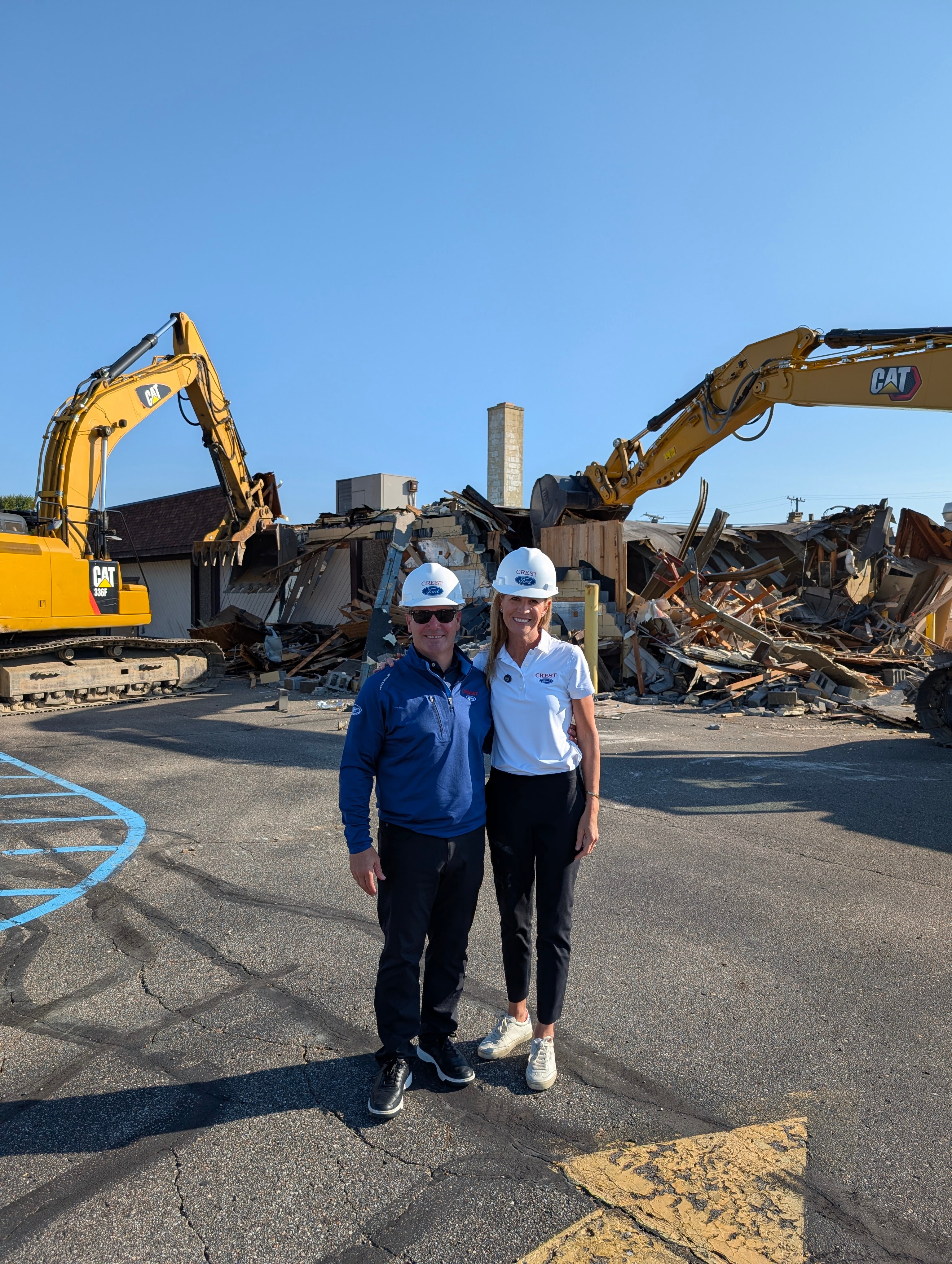 Carrie & Dave Way admiring their demo work