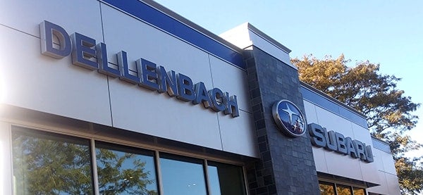 Subaru Crosstrek parked outside Dellenbach Subaru dealership