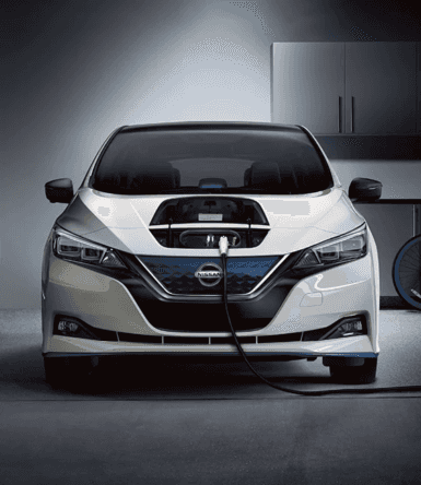 2022 Nissan Leaf Charging in Home Garage