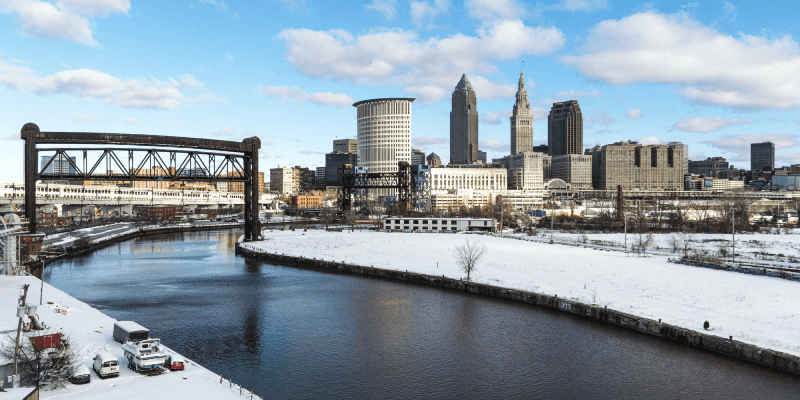 Cleveland Skyline in Winter