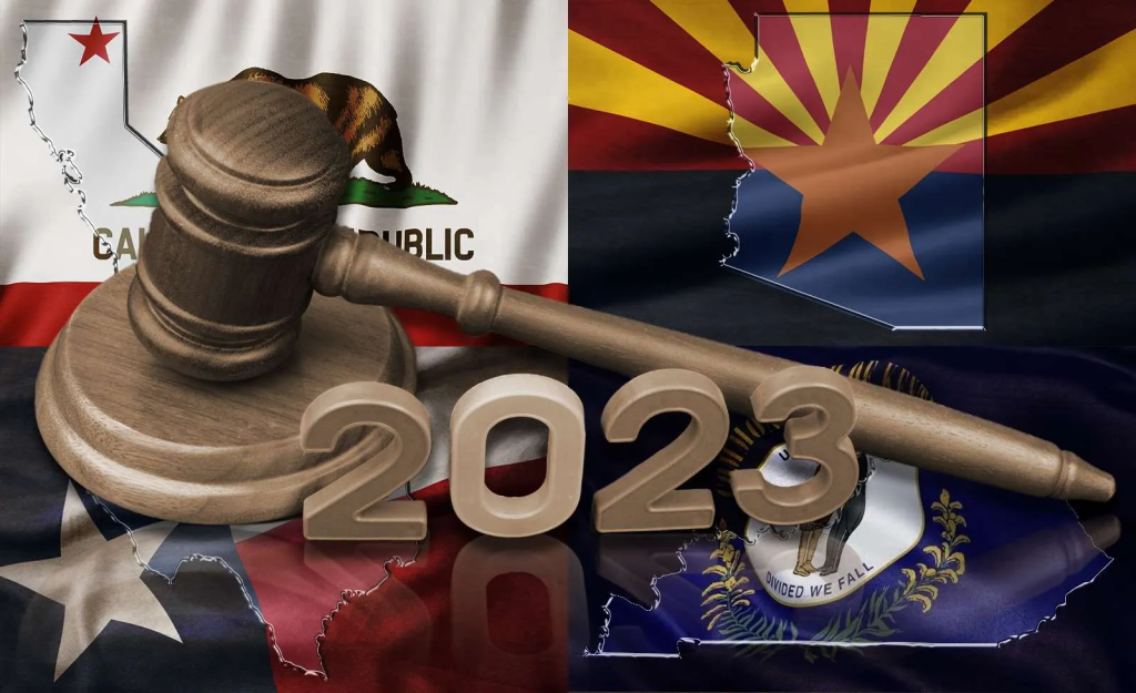 2023 laws in arizona california texas and kentucky