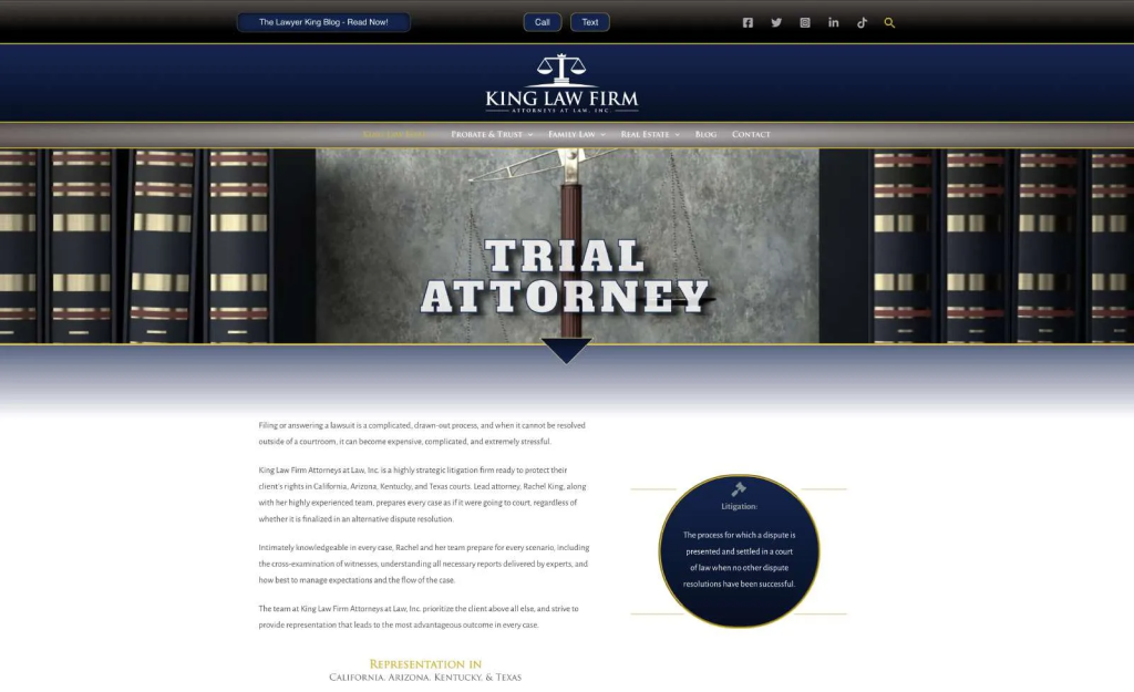 king law firm attorneys at law new litigation attorney website