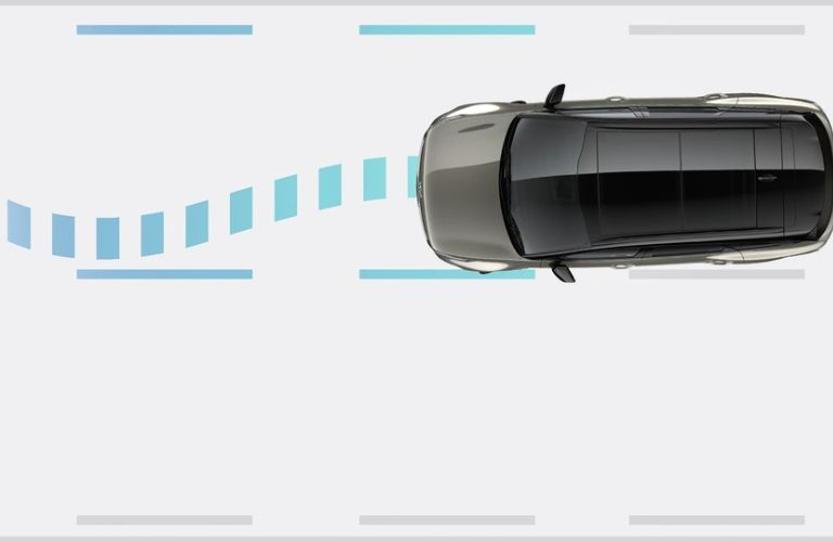 Graphical depiction of 2023 Kia Sportage's Lane Following Assist