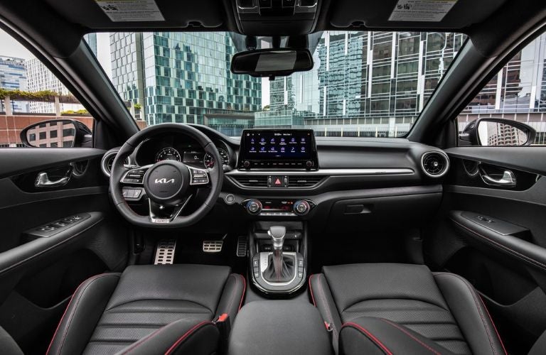 The driver view of the 2022 Kia Forte interior.