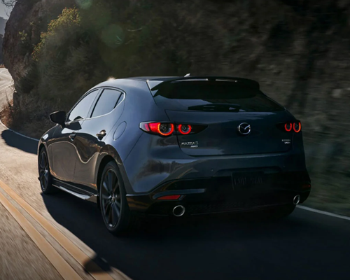 front view of a gray 2025 Mazda3 Hatchback Tubro