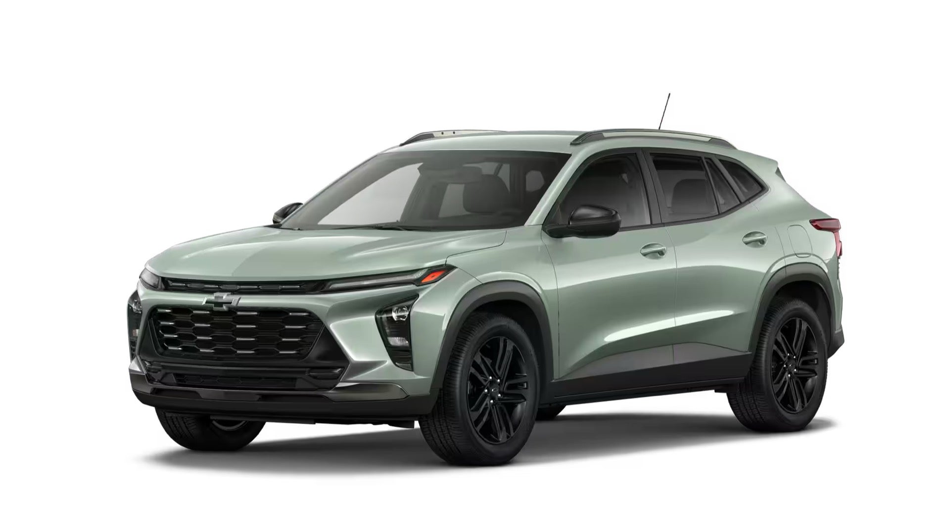 A sage green 2026 Chevrolet Trax ACTIV trim level on a pure white background