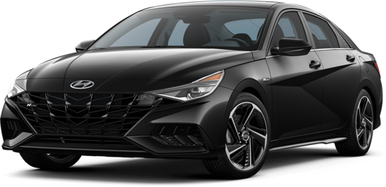A dark black sedan 2023 Hyundai Elantra