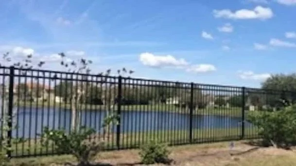 aluminum rail around a house