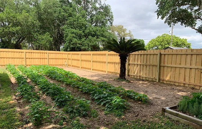 wooden fence around a house