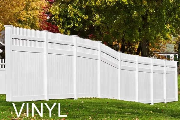 wooden vinyl aluminum fence around a house