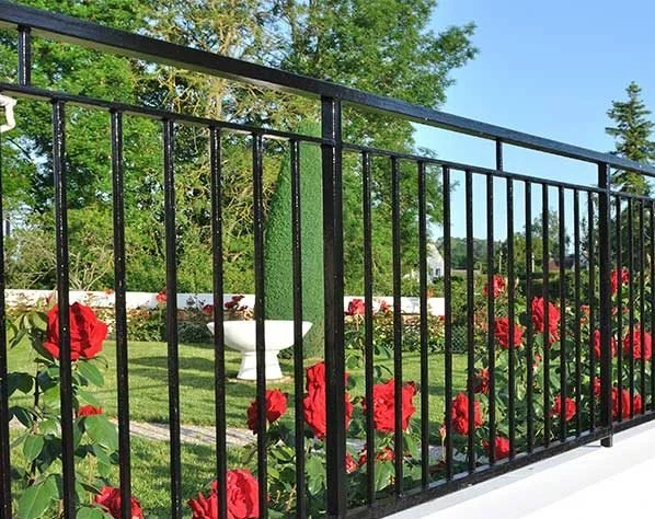 aluminum rails around a house