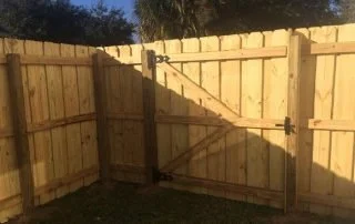 wooden fence around a house