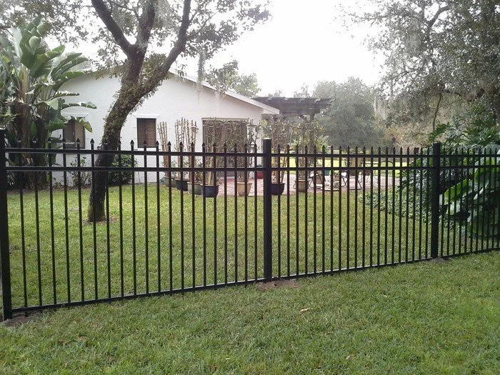 aluminum rails around a house