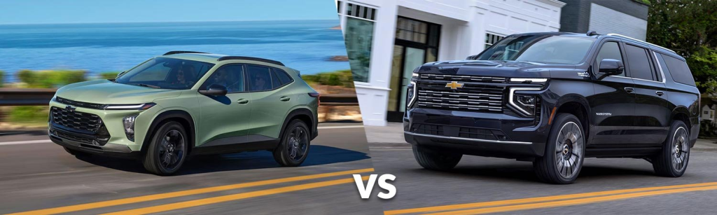 A light green and black Chevrolet Trax Activ driving on a coastal highway overlooking the ocean.