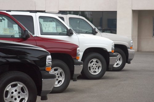 A line of cars