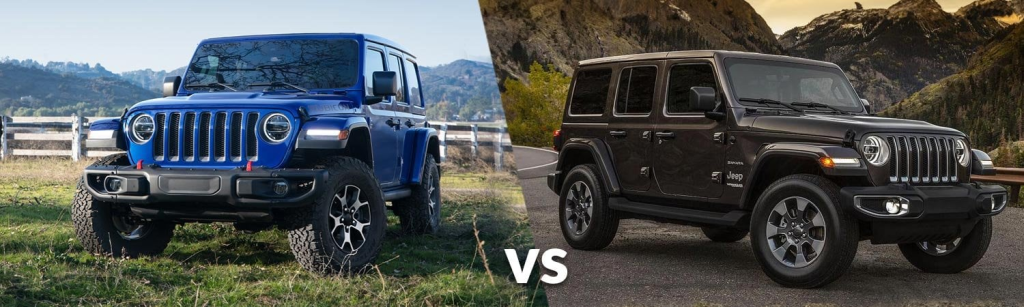 Jeep Wrangler Rubicon vs Sahara comparison for off-road capability and features.
