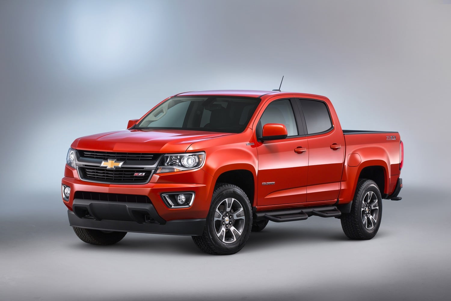 Red Chevrolet pickup truck.