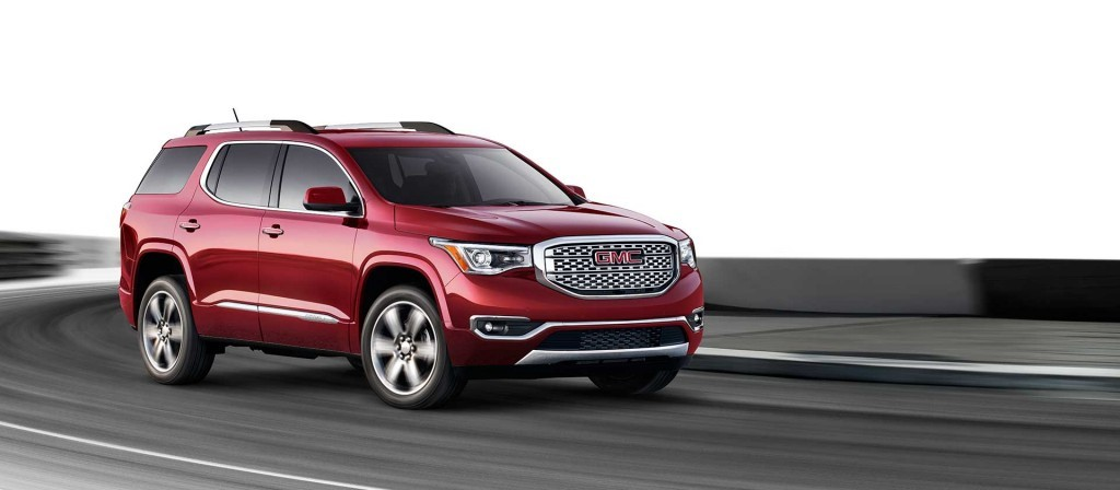 A Red GMC AT4 SUV.