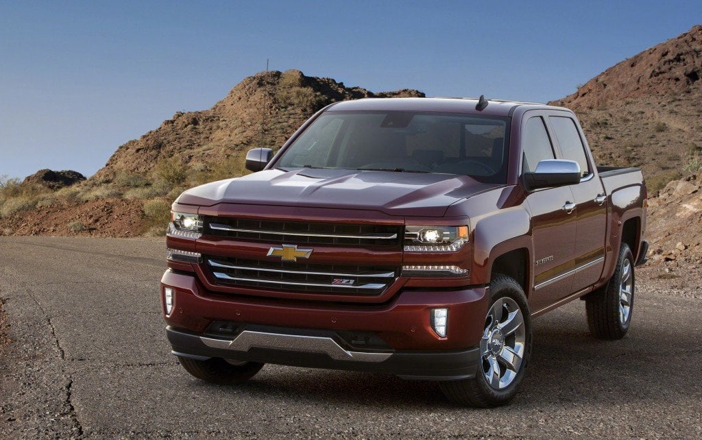 A brown Chevy Silverado.