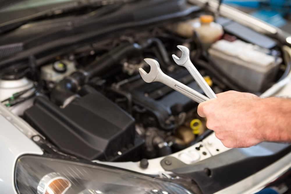 Person holding two adjustable wrenches