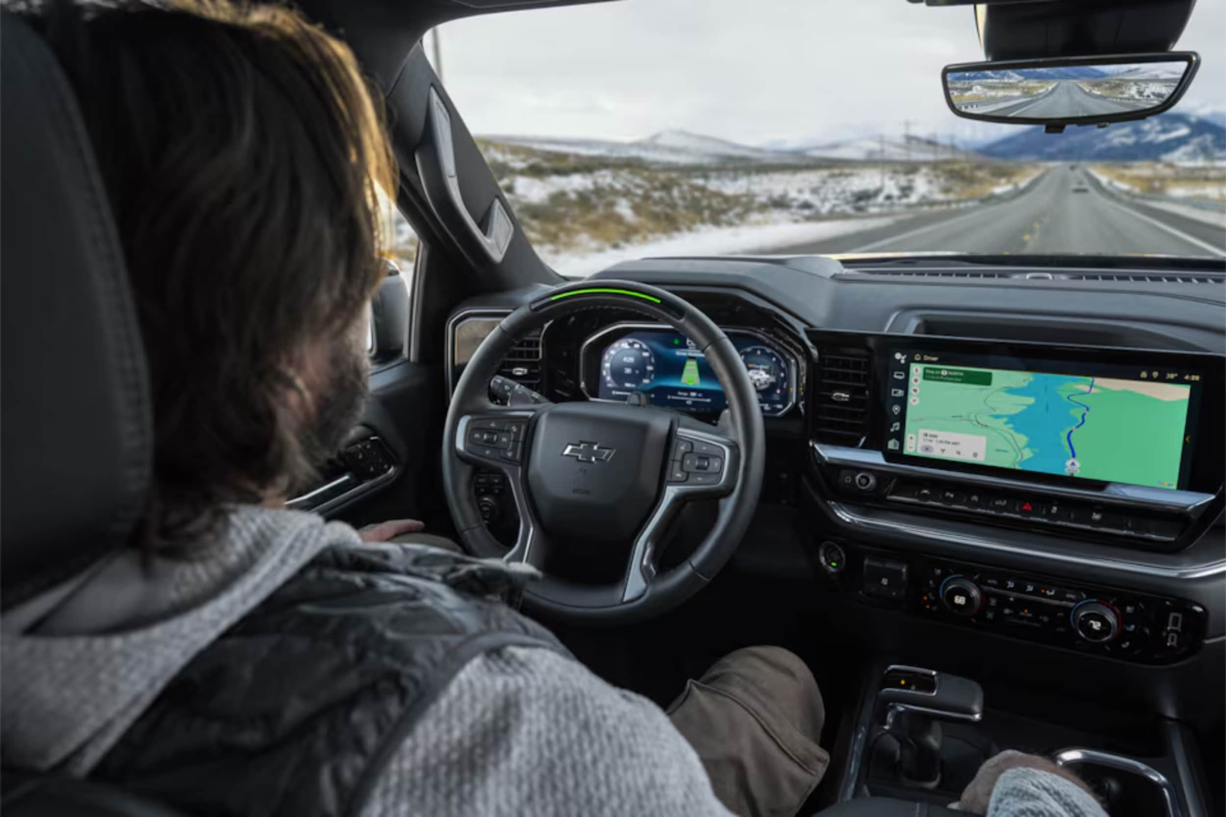A person driving car.