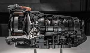 A transmission being displayed outside of a vehicle near Orangeburg, South Carolina.