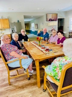 residenrs at table