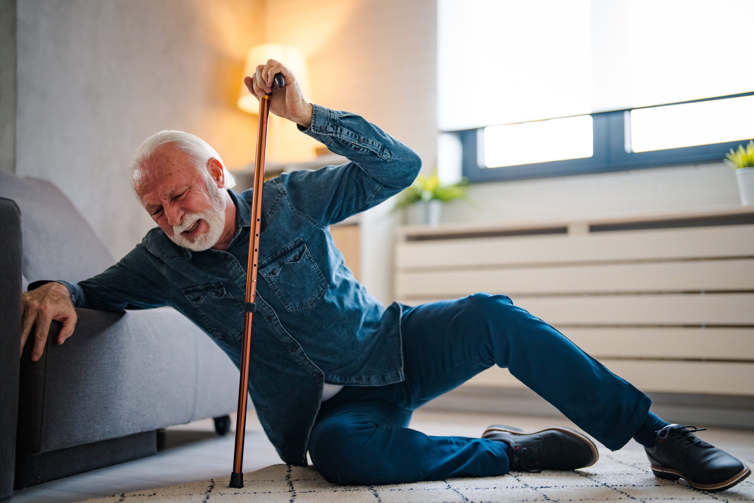 a senior man that has fallen