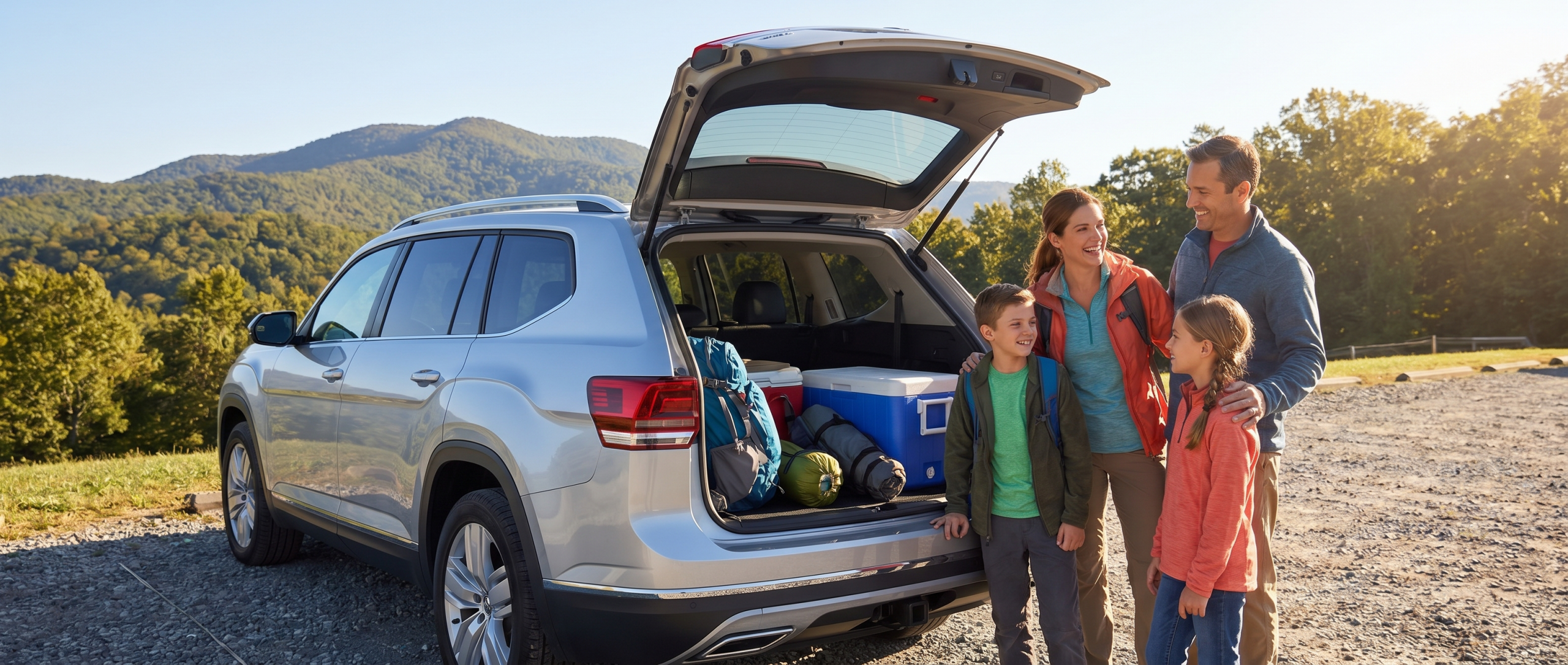 Volkswagen Atlas loaded for family outdoor adventure in Greer SC near Spartanburg