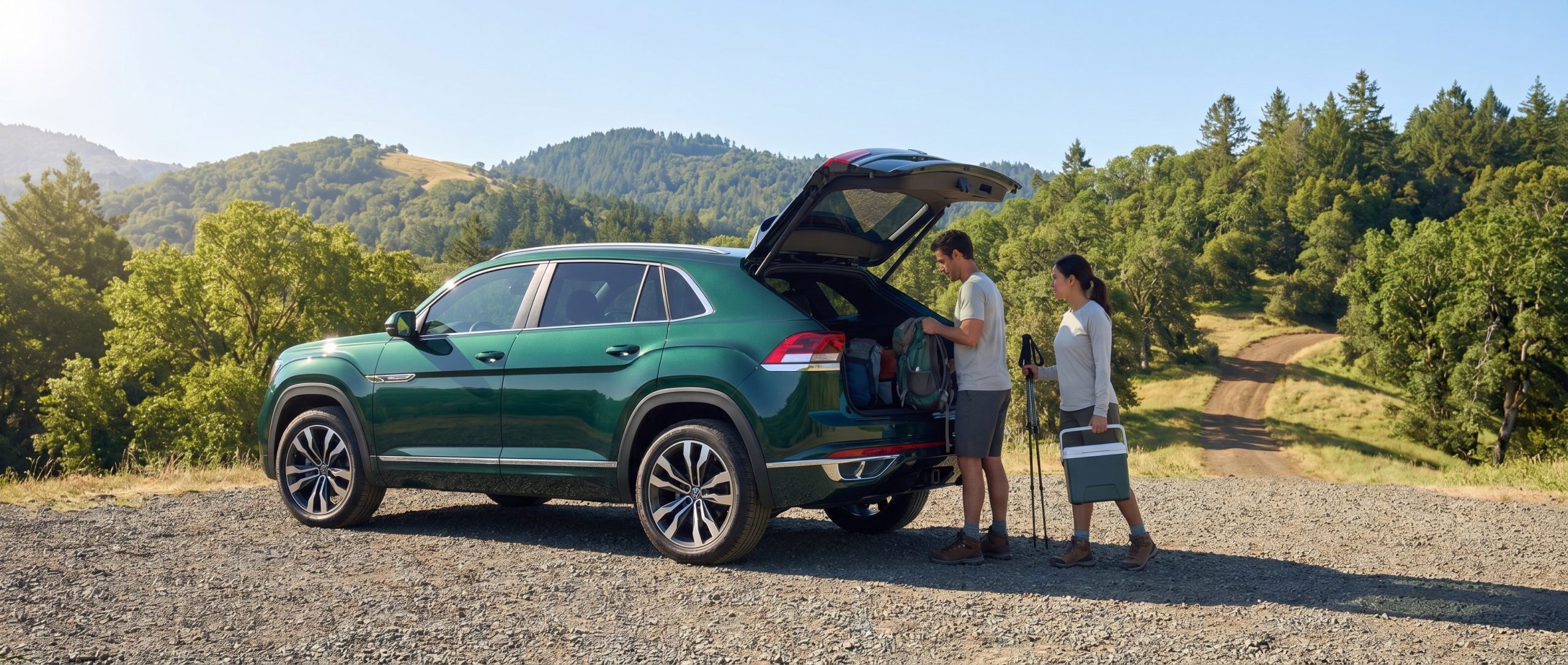 Volkswagen Atlas Cross Sport at Croft State Park near Spartanburg SC for weekend adventures