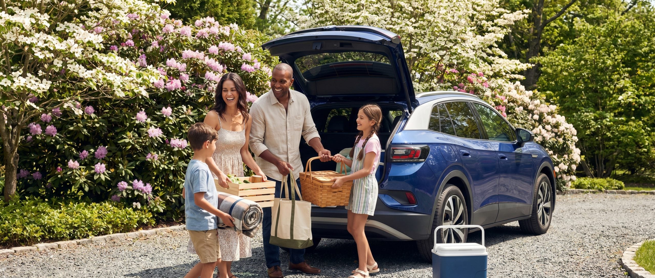 Volkswagen Atlas family SUV parked near Hatcher Garden in Spartanburg, SC