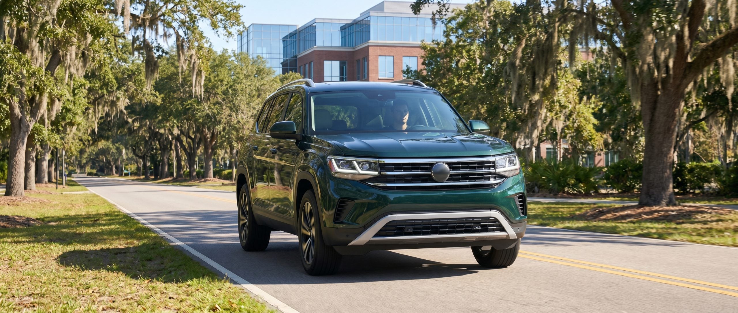 Volkswagen Atlas driving in summer heat near Spartanburg SC