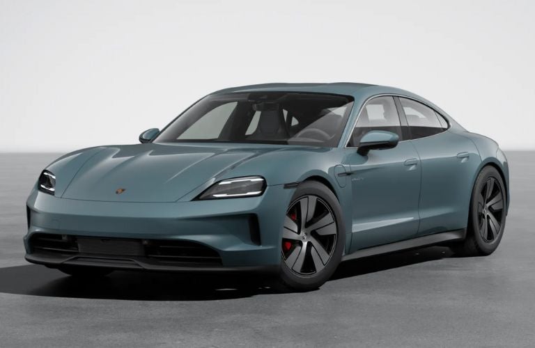 2025 Porsche Taycan 4S in Pale Blue Metallic color.