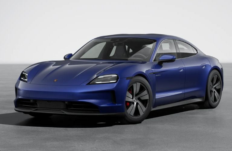 Porsche Taycan 4S in Gentian Blue Metallic color.