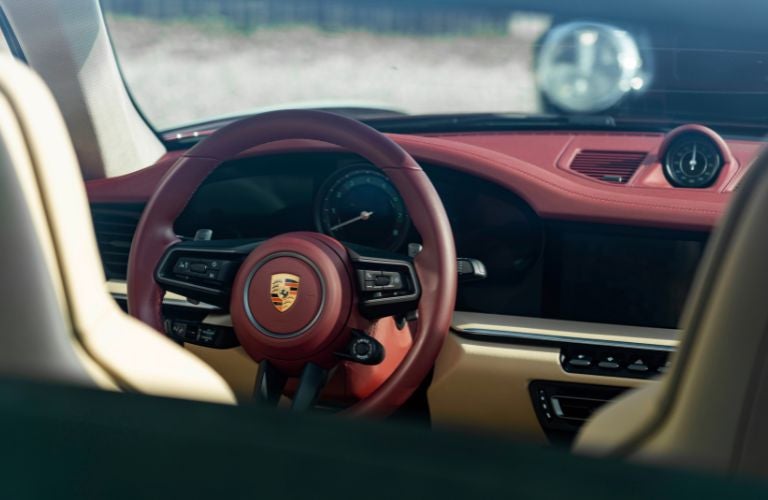 Interior of a Porsche car