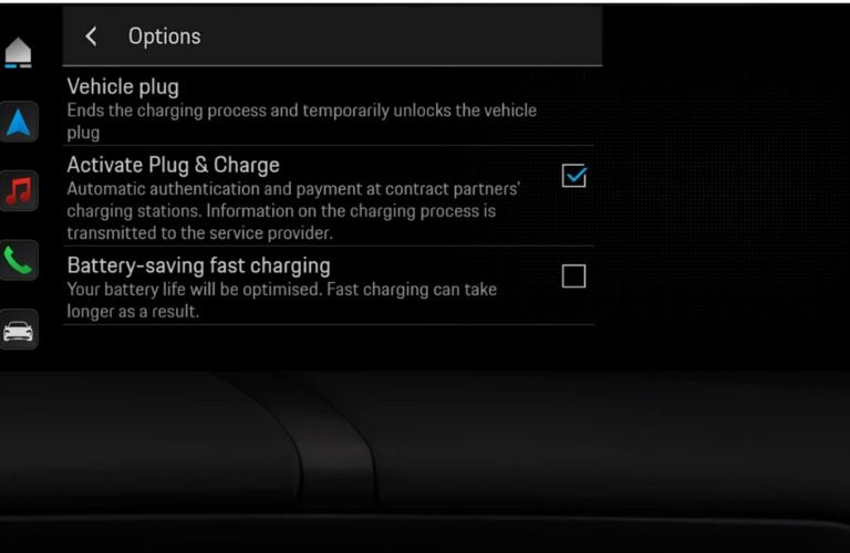 Plug & Charge activation screen