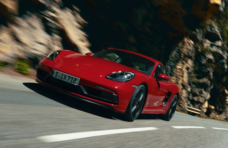 red Porsche 718 Cayman