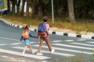 Students are walking