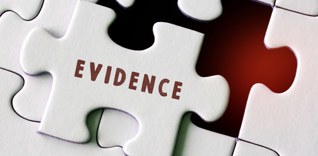 Puzzle with Evidence text