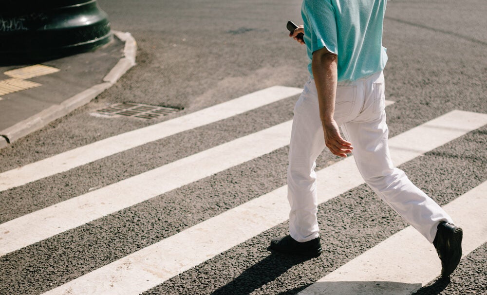 Man crossing the road