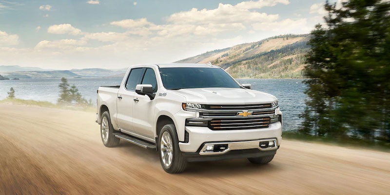 White Chevrolet Silverado crew cab.