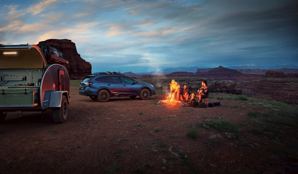 2025 Subaru Outback parked in Utah mountains